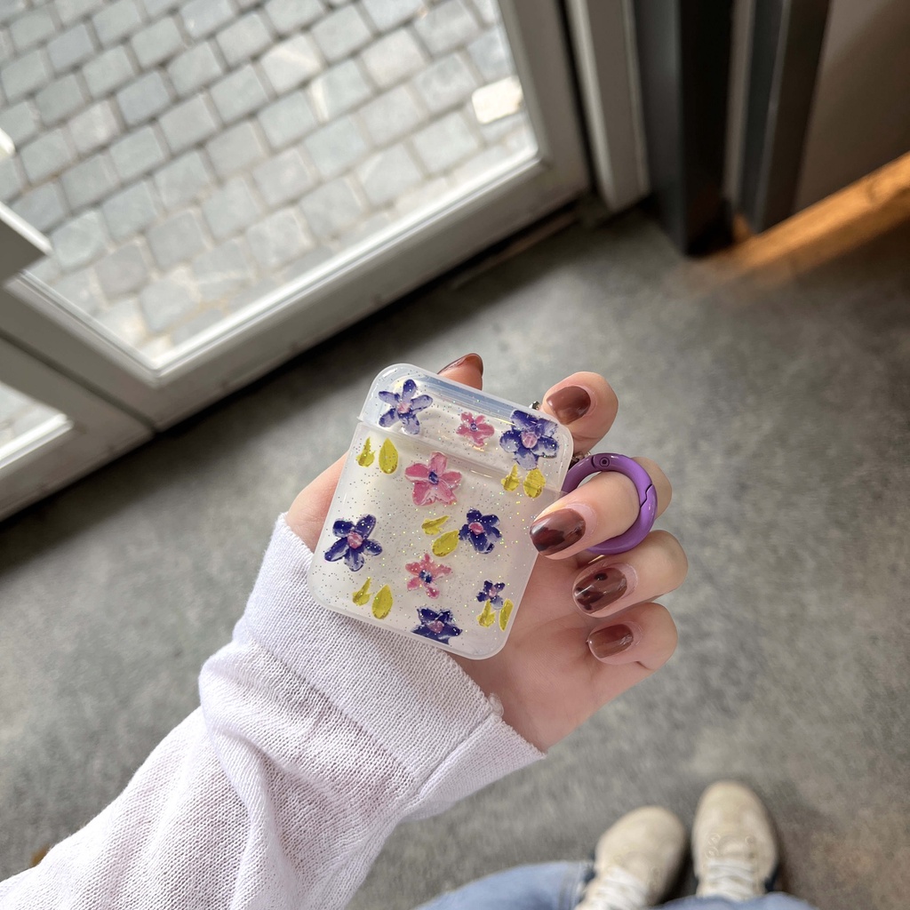 Vỏ Bảo Vệ Hộp Sạc Tai Nghe Airpods 3 Pro 2 3 Họa Tiết Hoạt Hình Hoa Và Vịt Dễ Thương Ốp