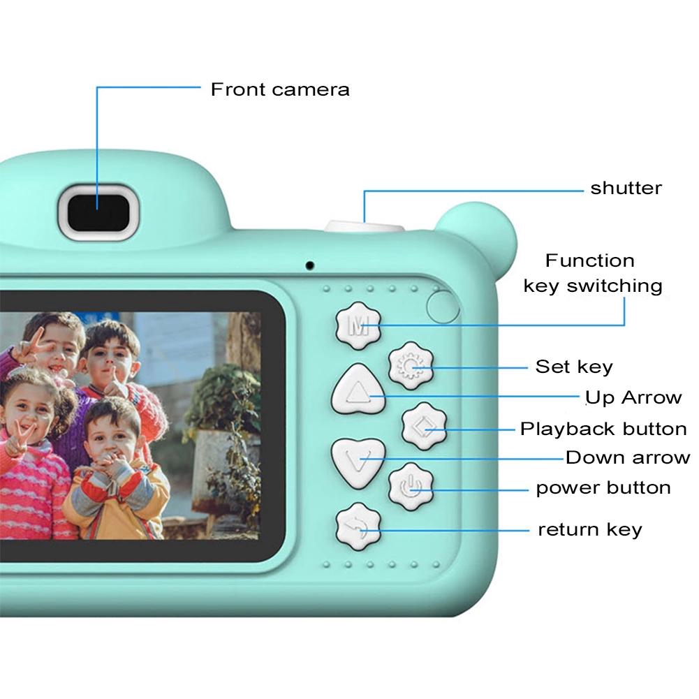 Máy ảnh trẻ em chống nước 2.4 "Màn hình Full HD Máy ảnh đồ chơi trẻ em Hoạt hình dễ thương Quà tặng máy ảnh
