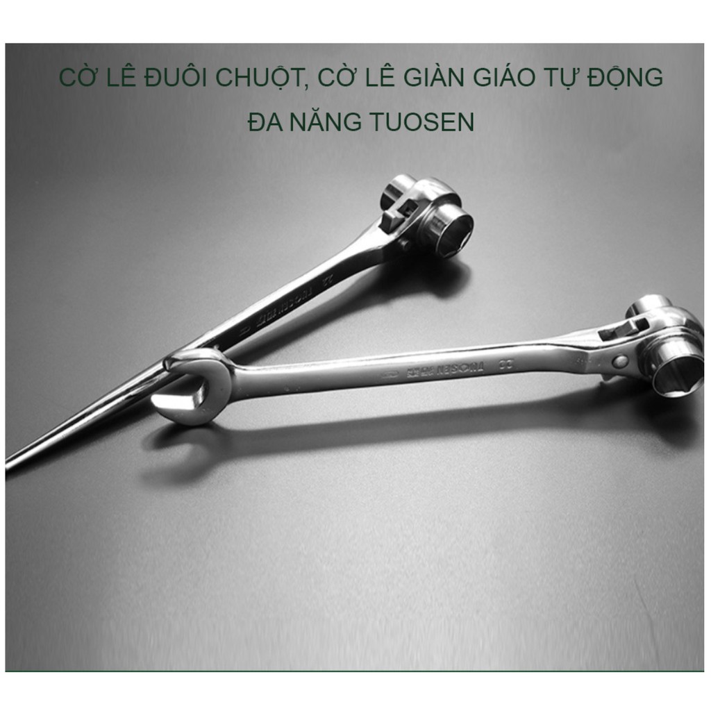 Cờ lê đuôi chuột thông minh 19-22mm, cờ lê giàn giáo, Lắc tự động, có công tắc đảo chiều, chính hãng TUOSEN