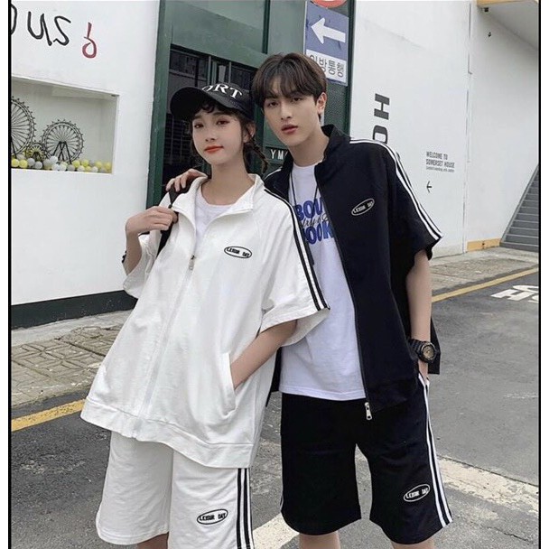[Set] Đồ nữ 🦋 áo khoác kẻ có khóa kèm quần sooc đồ bộ thể thao form unisex trẻ trung năng động mặc đi học chơi BỘ ĐỒ 3 | BigBuy360 - bigbuy360.vn