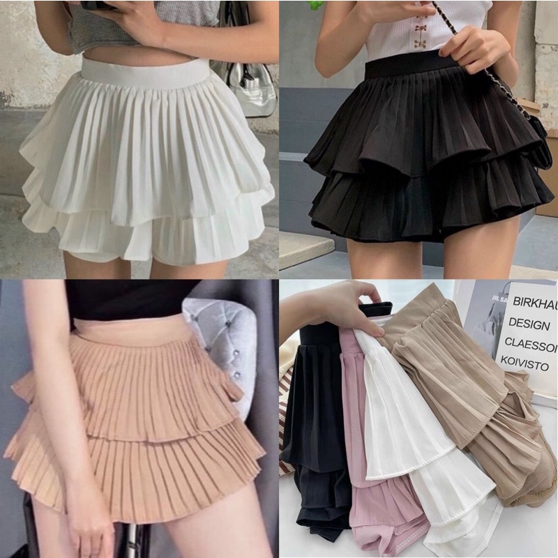 Chân váy 2 tầng xếp ly tuyết mưa hàng chuẩn Shop - Carotshop