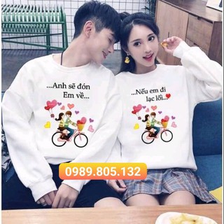 ÁO NỈ ĐÔI NAM NỮ THỜI TRANG, ÁO CẶP TÌNH YÊU