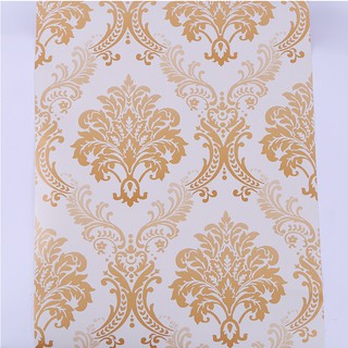 Decal DánTường Loại Bóng Hoa Văn Màu Vàng Giấy Dán Tường Có Keo Sẵn Khổ 45cmx10m