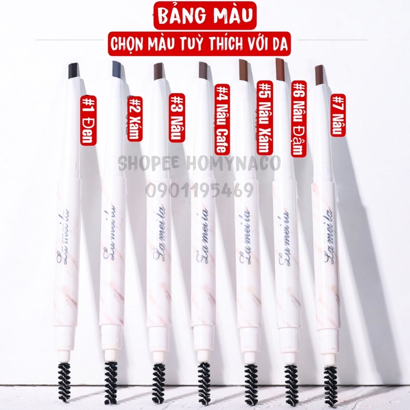 Chì Kẻ Mày vân đá Lameila 02 Đầu Double Effect Nội địa Trung NO801