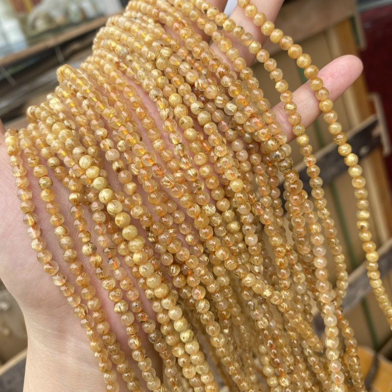 Vòng Tay Nữ Quấn Ba Vòng T.Anh Tóc Màu Vàng Size 3mm