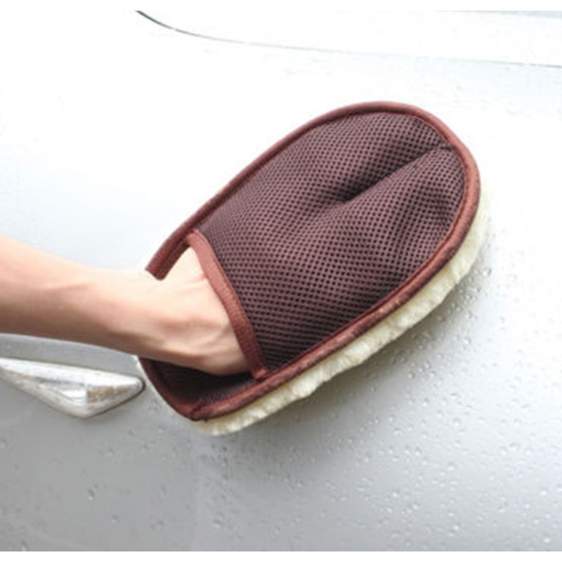 Găng Tay Lông Cừu Siêu Mềm Vệ Sinh Xe Hơi Tiện Dụng