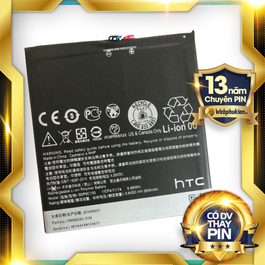 Pin zin cho HTC Desire 816 (BOP9C100) - 2600mAh