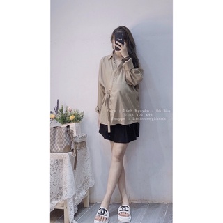 Sơ mi buộc eo cho bầu