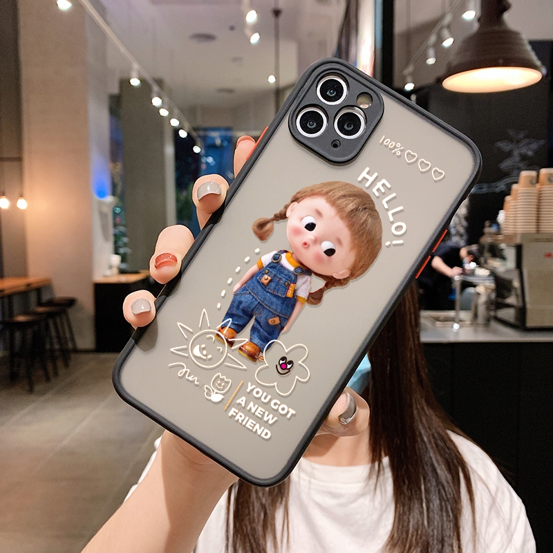 SIÊU GIẢM GIÁ - Ốp Lưng Viền Nhám Búp Bê hello Đáng Yêu Cho Các Dòng Iphone - Halo case