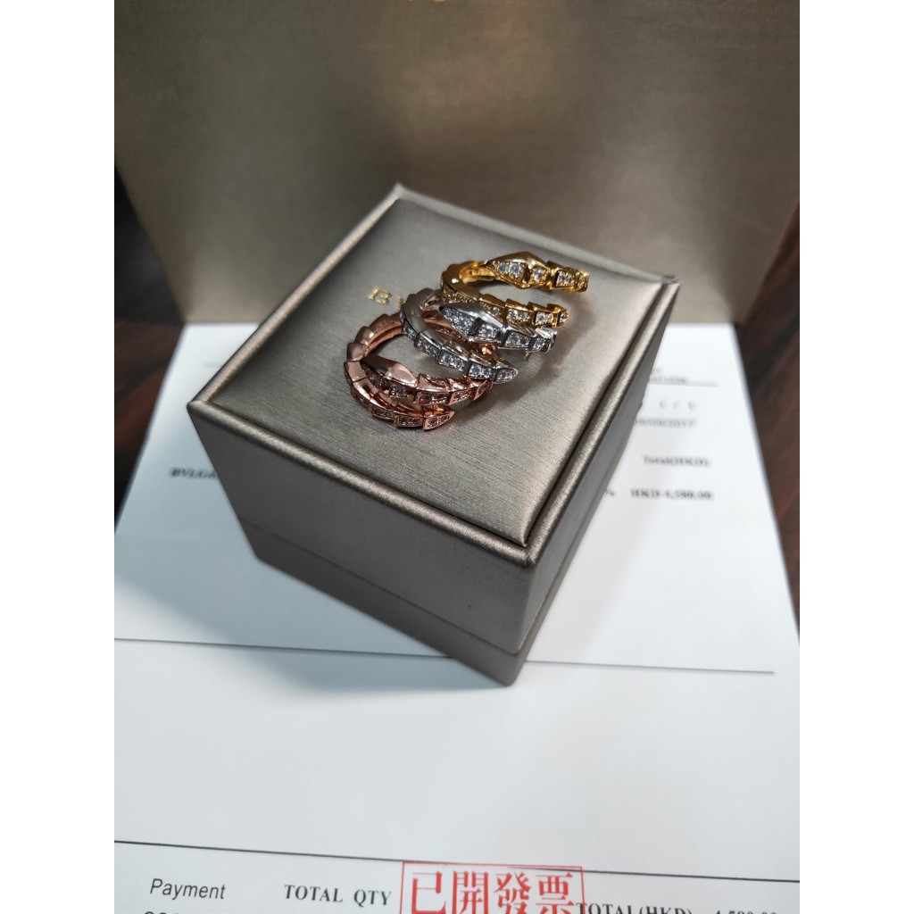 Bulgari snake ring snakelike scales dense flesh zirconium diamond fashion trend noble fine opening adjustable