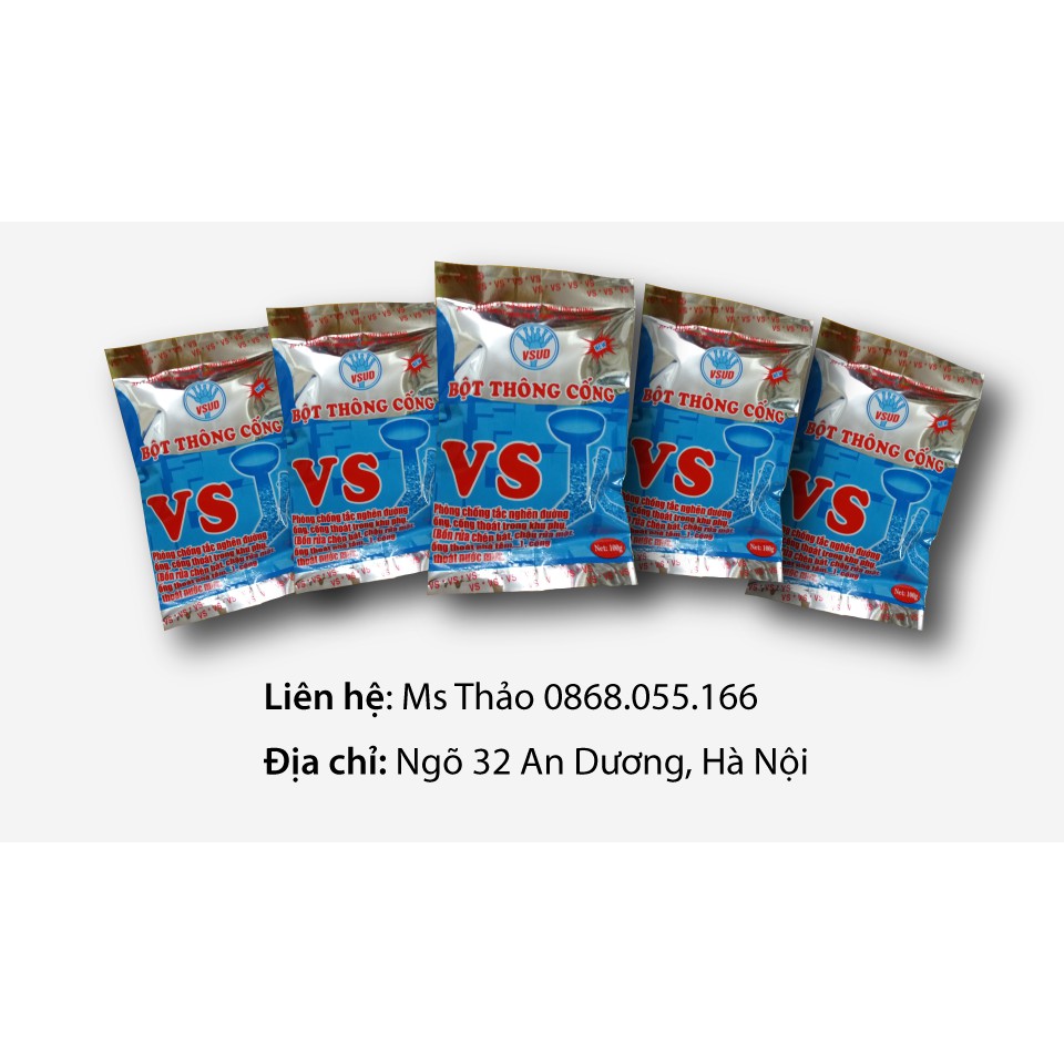 Combo 100 gói bột thông cống, chiết khấu đến 60%
