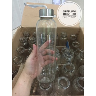Bình nước thuỷ tinh 500ml có dây xách