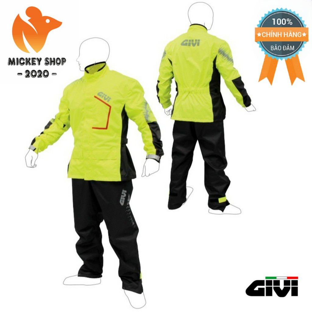 [ CHÍNH HÃNG ] Áo Mưa Bộ Givi PRS04 Vàng Neon PRS04.AX-NY