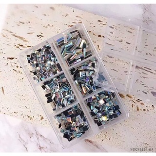 Đá khay size vuông nail khay 6 ô sáng bóng