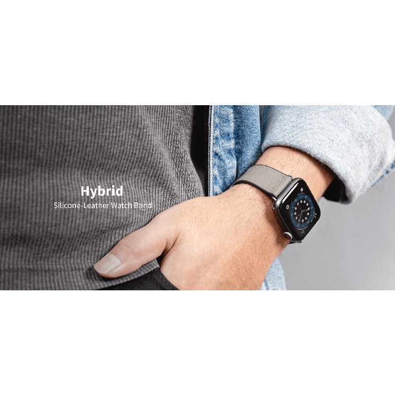 Dây da Chống Nước SwitchEasy Hybrid Silicone-Leather Dành Cho Apple Watch Series (1~7/ SE) Size 38/40/41mm và 42/44/45mm