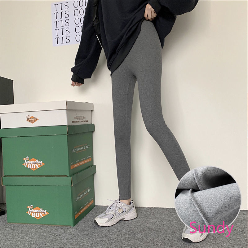 Quần Legging Vải Nhung Mỏng Ấm Áp Thời Trang Cho Nữ