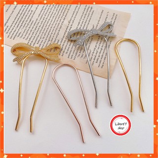 Trâm Cài Búi Tóc Kim Loại Hình Chữ U