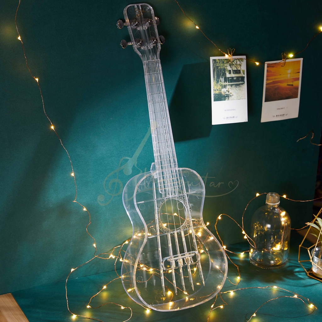 Đàn Ukulele Trong Suốt Byla Đèn LED 2023 Chính Hãng - Tặng Full Phụ Kiện