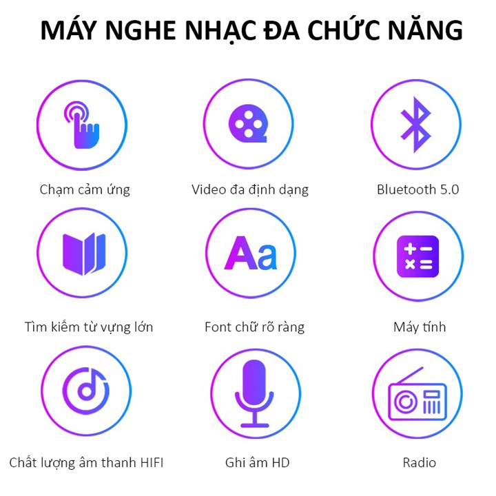 MÁY NGHE NHẠC MP3 XEM PHIM MÀN HÌNH CẢM ỨNG 2.8 INCH BLUETOOTH 4.0 RUIZU M7 BỘ NHỚ TRONG 8GB