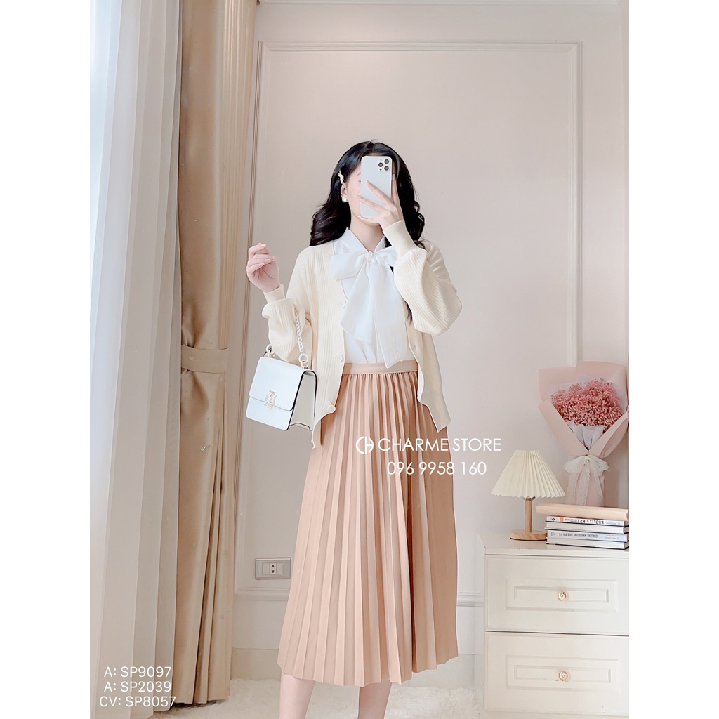 Chân váy nữ dập ly dáng dài thiết kế Charme 8057 | BigBuy360 - bigbuy360.vn