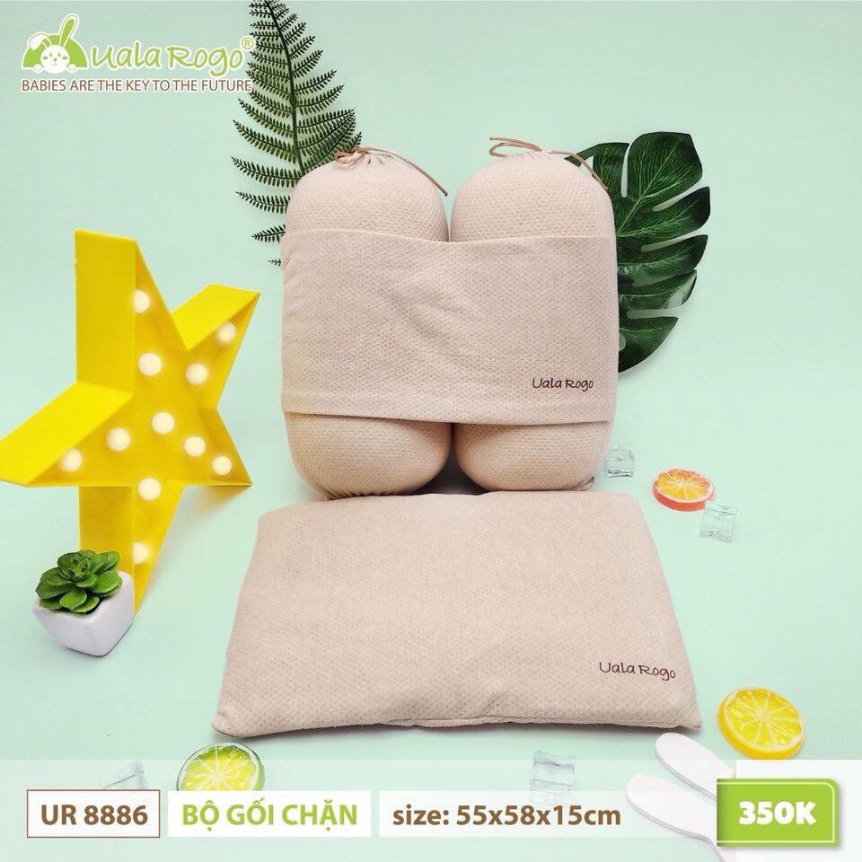 Bộ gối chặn Uala &amp; Rogo – UR 8886: gối đầu và gối chặn chống giật mình cho bé hàng chính hãng