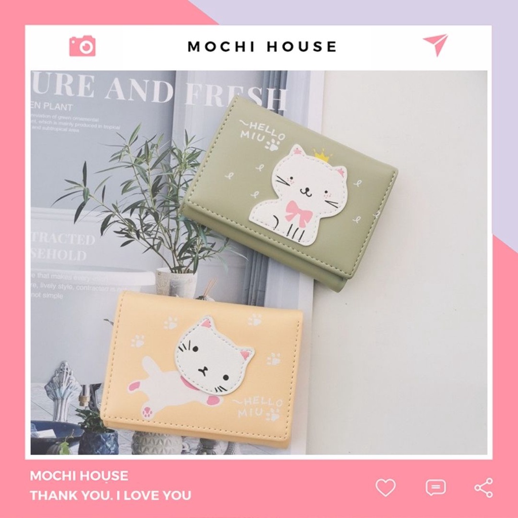 Ví Nữ Cầm Tay Mini Hello Miu Siêu Dễ Thương