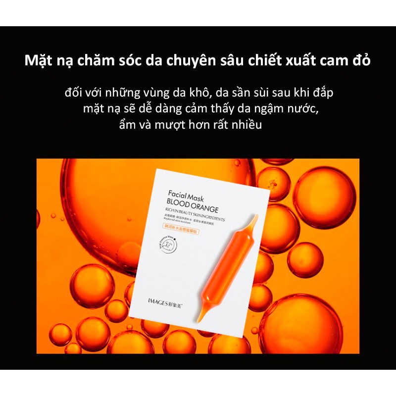 Mặt nạ giấy dưỡng trắng da nội địa Trung IMAGES chiết xuất cam đỏ mask MN02 | Thế Giới Skin Care