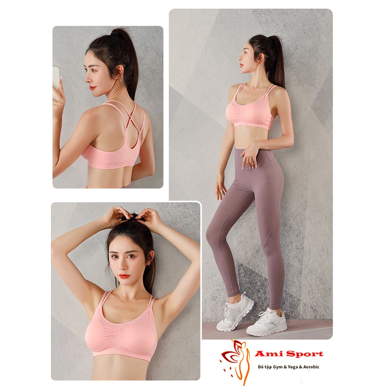 Áo bra tập Gym Yoga Aerobic vải dầy dặn, mặc tôn dáng nâng ngực, co giãn thoải mái, thấm hút mồ hôi A10