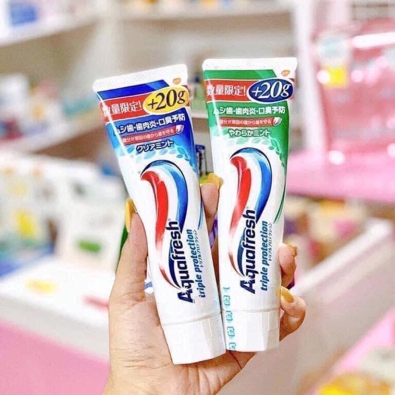 Kem đánh răng Aquafresh/Muối Sunstar/White&White Nhật Bản tuýp mẫu mới, ngăn ngừa sâu răng
