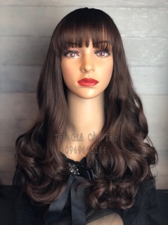 TÓC BỘ XOĂN 55cm Nâu Đen