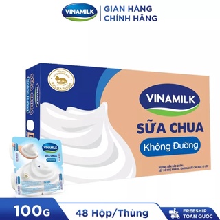 Thùng 48 Hộp Sữa Chua Ăn Vinamilk Không Đường - 48hộp x 100g