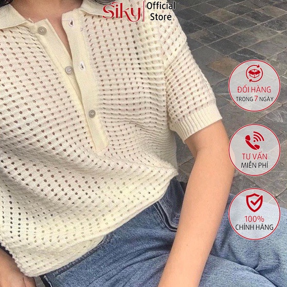 Áo polo lưới nữ SIKY chất len đẹp APL01