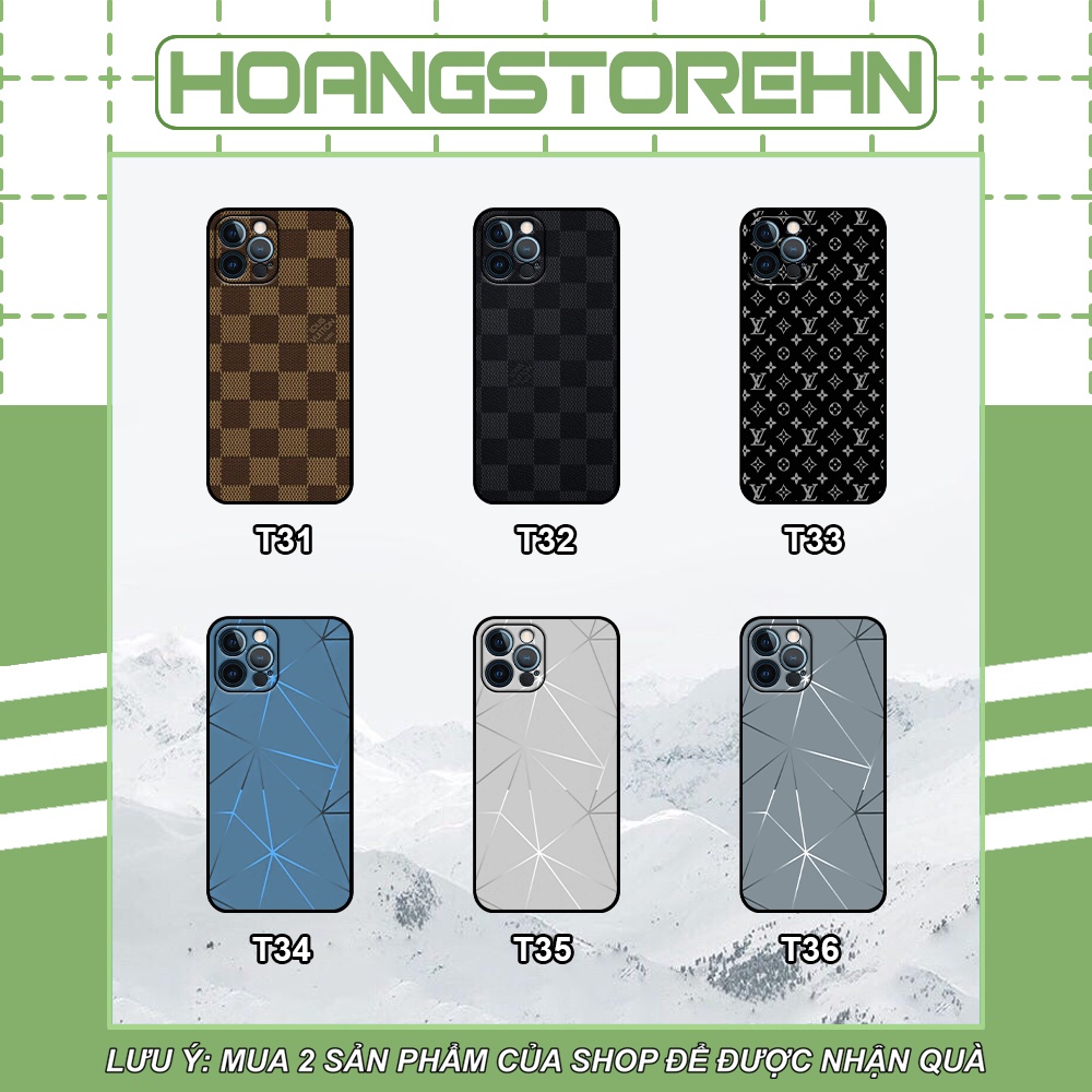 Ốp iphone 12 12 Pro 12 Pro Max 12 Mini in hình thương hiệu LV, họa tiết xanh bạc siêu đẹp