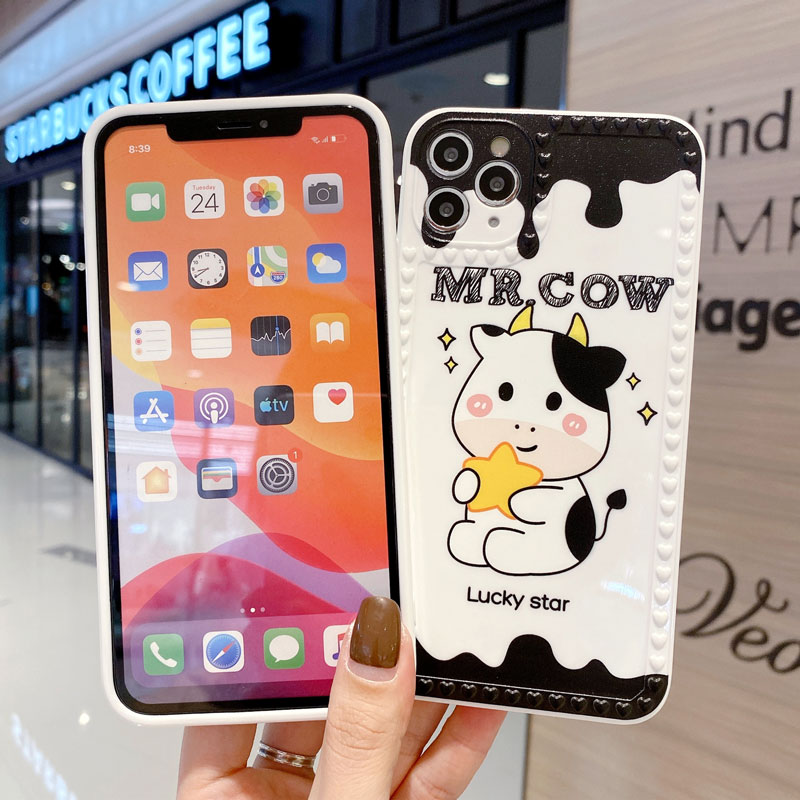 Ốp lưng AISMALLNUT mềm hình bò cho iPhone 6 7 8 8 plus X XS XT iPhone 11 12 XMax | BigBuy360 - bigbuy360.vn