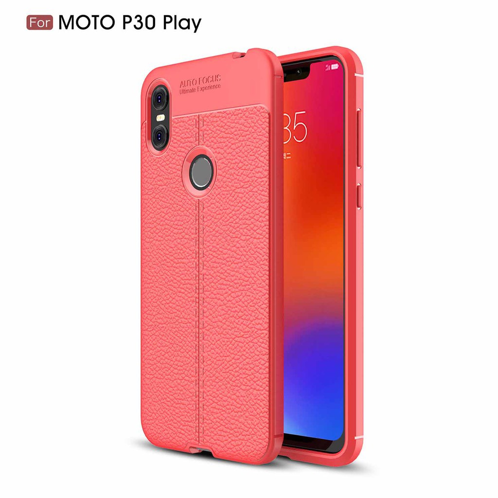 Ốp điện thoại vân da mềm cho Motorola One P30 Play