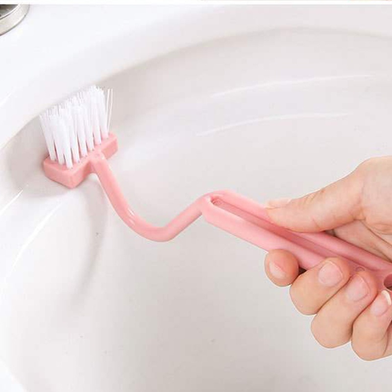 Bàn Chải Vệ Sinh Toilet 8 Inch Tay Cầm Dài Hình Chữ V Màu Xanh Dương/Xanh Lá/Hồng
