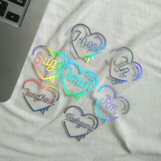 [Ảnh thật] Sticker BTS hologram hình tim dán bomb