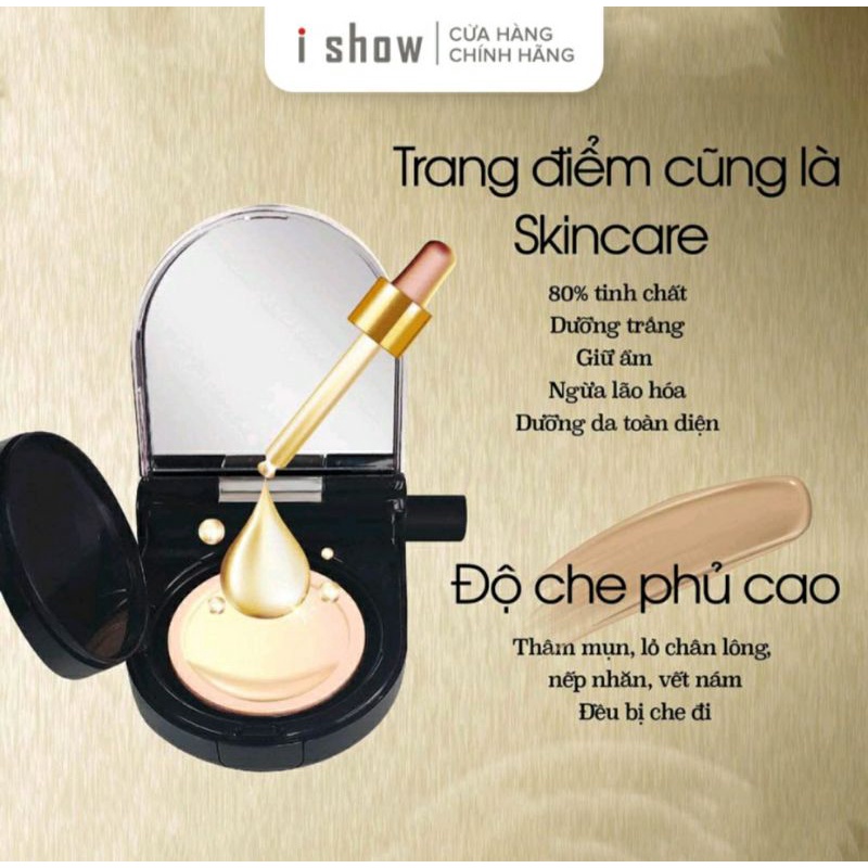 Ishow Bộ Phấn Nước Cushion Kiềm Dầu Chống Nắng Cao Cấp SPF 50+/PA+++ Kèm son môi Lipstick