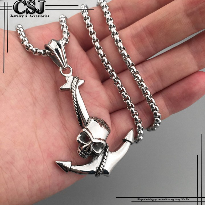 MẶT DÂY CHUYỀN INOX MỎ NEO ĐẦU LÂU CÁ TÍNH