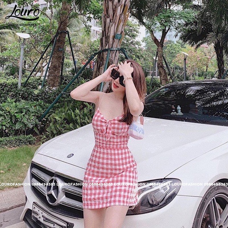 Váy 2 dây caro dây mảnh, mẫu váy hè nữ đi biển, đi chơi, có thể mặc kết hợp áo khoác ngoài hoặc không đều đẹp -L066 | BigBuy360 - bigbuy360.vn