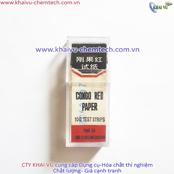 Hộp 100 que Giấy thử test Công gô đỏ Congo red thí nghiệm