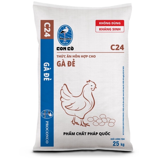 1kg Cám Gà Đẻ thức ăn hỗn hợp cho gà đẻ [thức ăn gà] Con Cò C24