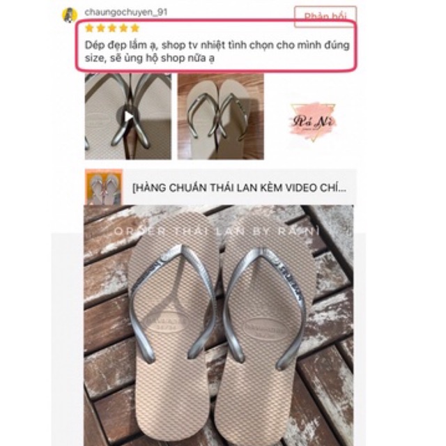 Dép Havaianas Nữ Màu Nude Charm Ngọc
