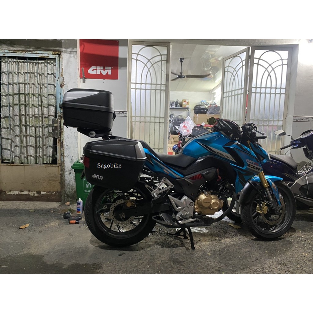 Combo thùng xe Honda CBF190R, cặp thùng hông E22N kèm SBL2000, baga HRVCBF190R, thùng B32N Bold, hàng Givi chính hãng