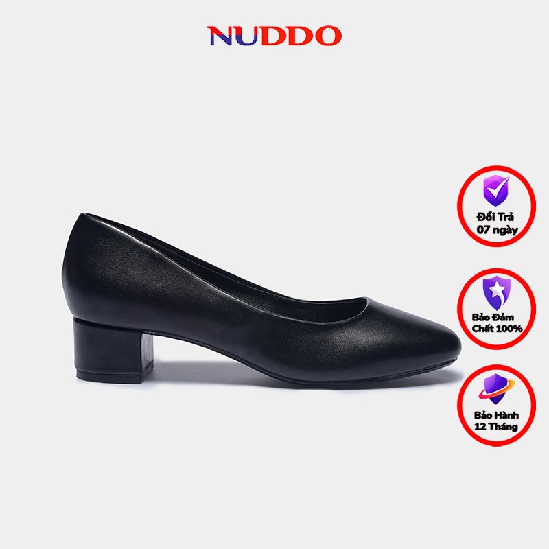 Giày cao gót nữ thời trang công sở Nuddo 3p gót vuông da mờ cao cấp - Hàng mới về