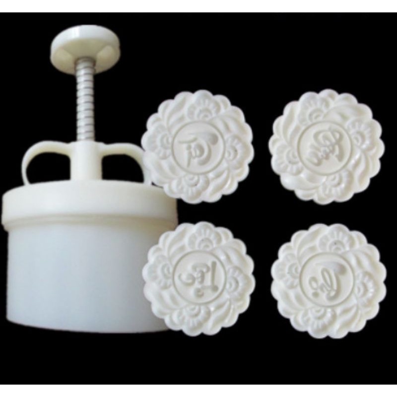 Khuôn trung thu lò xo 180gr 4 mặt hoa chữ phúc lộc