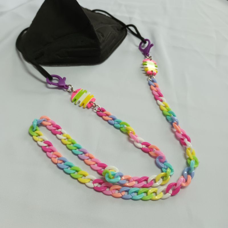 Dây đeo khẩu trang chống rớt mẫu xích trắng đen thời trang kiểu Hàn mã TA34