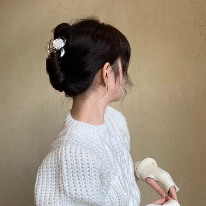Kẹp Tóc Hình Hoa Trong Suốt Phong Cách Hàn Quốc Ngọt Ngào Cho Nữ