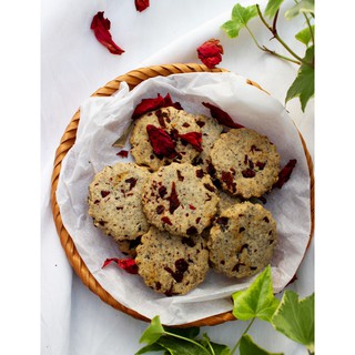 Bánh quy Cookies mè đen hoa hồng eat clean