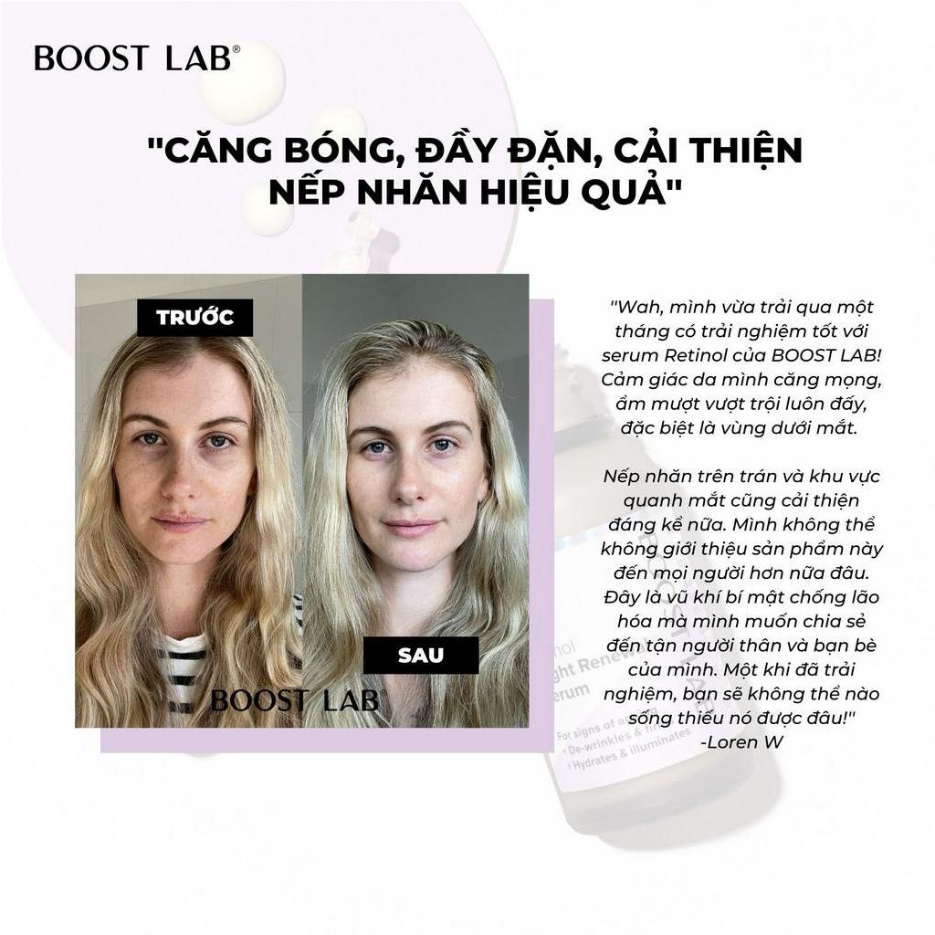 Tinh Chất Retinol Trẻ Hóa, Cải Thiện Sắc Tố và Nếp Nhăn | BOOST LAB Retinol Night Renewal Serum